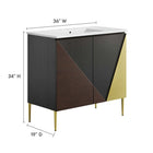Modway - Alchemist 36" Vanette de salle de bain - Blanc Noir-Placage de bois de chêne