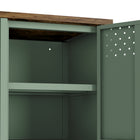 Manhattan Comfort - Meuble TV moderne Landen 47,3 po - Vert-Allie un cadre en métal élégant avec un plateau en bois naturel pour un look sophistiqué