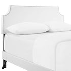 Modway - Corene Vinyle Lit à plateforme Queen avec pieds ronds et écartés, Blanc-Glissements au pied sans marquer