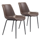 Zuo - Byron Chaise de salle à manger - Brun - Ensemble de 2-Assemblage requis