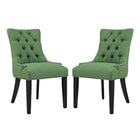 Modway - Regent Tissu Fauteuil d’appoint de salle à manger Ensemble de 2 - Vert-Cadre en bois massif