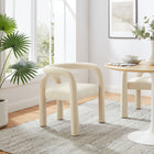 Modway - Astrid Performance Velvet Chaise à manger - Porcelaine-Dossier en arc