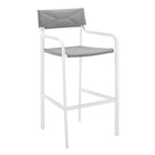 Modway - Raleigh Empilables Terrasse extérieure Aluminium Tabouret de bar - Gris blanc-Tabouret de bar extérieur empilable pour patio