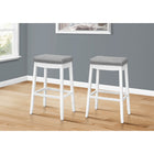 Monarch Specialties - 1262 Tabouret De Bar - Simili-Cuir Gris/Blanc - Paquet de 2-2