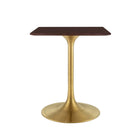 Modway - Lippa 24 po Carré Bois Table à manger, Noyer cerise doré-Placage de bois