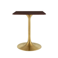 Modway - Lippa 24 po Carré Bois Table à manger, Noyer cerise doré-Placage de bois
