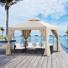 Outsunny - Abri de jardin gazebo pour patio extérieur 10 pi l x 10 pi L - crème blanc-Idéal pour la cour, le jardin ou tout autre espace extérieur, parfait pour les activités en plein air