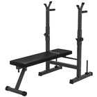 Soozier - Banc de musculation réglable, noir-Base en acier en forme de H plus stable et banc d'entraînement extra-épais pour former une structure stable 