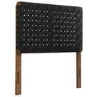 Modway - Sparta Tissage Cuir végane Tête de lit jumelée, Noir noyer-Tête de lit taille jumelle seulement
