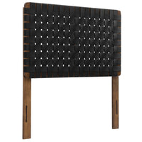 Modway - Sparta Tissage Cuir végane Tête de lit jumelée, Noir noyer-Tête de lit taille jumelle seulement