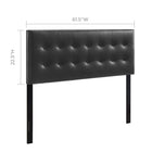 Modway - Emily Vinyle rembourré Tête de lit Queen, Noir-Convient aux lits queen size