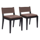 Zuo - Roxas Chaise de salle à manger - Brun - Ensemble de 2-Aucun assemblage requis