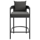 Modway - Tahoe Terrasse extérieure Aluminium pour patio Tabouret de comptoir - 36,5 po - Fusain-Assemblée requise