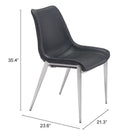 Zuo - Magnus Chaise de salle à manger - Noir/Argent - Ensemble de 2-6