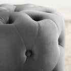 Modway - Amour Ronde à boutons touffés Performance Velvet Ottoman - Gris-Tissu résistant aux taches durable
