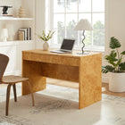 Modway - Hudson Bois de burl à deux tiroirs Bureau - Naturel-Tiroirs à glissement complet
