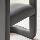 Modway - Winslow Tonneau Performance Velvet Chaise à manger - Storm Grey-Entièrement assemblé