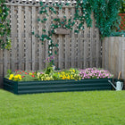 Outsunny - jardin surélevé galvanisé 8 pi x 3 pi x 1 pi - vert-Empêche efficacement la croissance des mauvaises herbes et assure un bon drainage grâce à son fond ouvert 