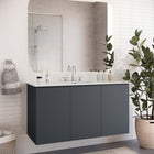Modway - Bryn Fixation murale de 48" Vanette de salle de bain - Gris blanc-Construction en mélamine et panneaux de particules