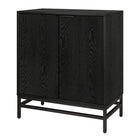 Hudson&Canal - Meuble d'appoint Montello de 28 po de largeur - Grain noir-La capacité de poids supérieure est de 45 lb, l'étagère du milieu peut supporter 25 lb, tandis que l'étagère inférieure peut supporter 35 lb