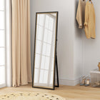 HOMCOM - Miroir rectangulaire corps entier - 21 po l x 64 po H - noir-Matériau : MDF, Verre trempé 
