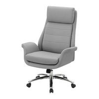 Monarch Specialties - 7251 Chaise de Bureau Ergonomique Aspect Cuir - Gris-Ce fauteuil de bureau rembourré présente un dossier haut offrant un soutien optimal, un rembourrage en mousse et une finition en similicuir gris lisse pour un confort maximal lors de longues heures de travail à votre bureau
