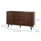 HOMCOM - Armoire de rangement de cuisine 50 po L - brun rustique-Convient à la salle à manger, la cuisine, le salon ou tout autre espace restreint nécessitant du rangement 