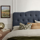 Modway - Annabel Mélange de lin premium Tête de lit Queen, Denim-5 positions de montage ajustables