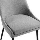 Modway - Viscount Tissu rembourré Chaises de salle à manger Ensemble de 2 - Noir Gris clair-10