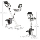 Soozier - Vélo D’Exercice Pliant Avec Résistance Magnétique À 8 Niveaux - Gris-Écran LCD multifonction : scan, durée, vitesse, distance, calories brûlées, fréquence cardiaque  