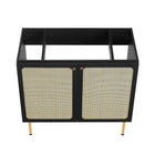Modway - Chaucer 36" Armoire de toilette de salle de bain (lavabo non inclus) - Noir-Stratifié à grain de bois
