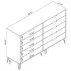 Manhattan Comfort - Rockefeller ensemble de commodes de chambre à coucher style milieu du siècle - blanc cassé et naturel - ensemble de 3-Pieds évasés en fil métallique à la mode pour une durabilité accrue