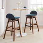 Modway - Juno Tabouret de bar - Tissu bleu marine - Ensemble de 2-Tissu tissé en bruyère