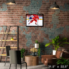 Lucas Raymond Detroit Red Wings - Toile encadree - 31" x 22"-Sous licence officielle de la LNH et de l'AJLNH