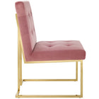 Modway - Privy Acier inoxydable doré Performance Velvet Chaise à manger - Rose Poussiéreuse d’Or-Base en acier inoxydable doré