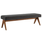 Modway - Lyra 63" Tissu tapis Banc - Gris foncé-Tissu tissé en bruyère tissé