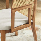 Modway - Monarch Bois et rotin Fauteuil à manger - Miel Ivoire naturel tissé à bruyère-Glissières de plancher sans marquage