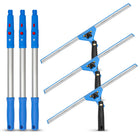 Gritt Commercial - Ensemble de nettoyage de vitres - Raclette pivotante de 18 po - Manche télescopique de 20 po - Lot de 3-2 outils pour un nettoyage de vitres professionnel