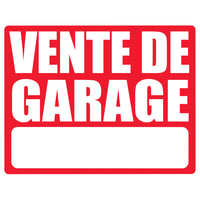 Cosco - Panneau Vente de garage avec kit de piquet métallique 15 po x 19 po rouge et blanc usage extérieur, texte français-Ce panneau Vente de garage comprend un texte en français pour communiquer clairement votre vente aux acheteurs francophones