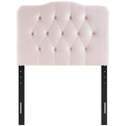 Modway - Annabel Touffe de diamant Performance Velvet Tête de lit jumelée, Rose-Hauteur ajustable de 45 » à 52,5 »