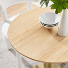 Modway - Lippa Rond de 28 po Bois Table à manger, Or Naturel-Sièges 2