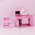 Qaba - Coiffeuse pour enfants avec miroir éclairé - rose-Bords arrondis pour jouer en toute tranquillité  
