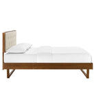 Modway - Bridgette Bois Lit à plateforme queen avec cadre angulaire, Noyer beige-Construction en bois, MDF et placage