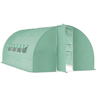 Outsunny - serre tunnel de jardin robuste 20 pi x 10 pi x 6,6 pi avec bâche PE, vert-Grande serre tunnel accessible à pied, idéale pour cultiver efficacement et rapidement des plantes, des fleurs et des paysages en toute saison  

