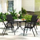 Outsunny - ensemble de salle à manger de patio 5 pièces - mobilier de jardin 4 places - noir-Un parasol est maintenu dans un trou de diamètre 1,7 po (diamètre 42 mm) pour vous offrir une ombre sûre