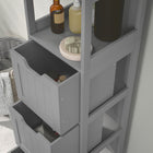 Kleankin - Armoire colonne étroite autoportante pour salle de bain - gris-Couleur : Gris 