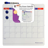 Charles Leonard Calendrier magnétique effaçable à sec avec marqueur/effaceur et 2 aimants, 35,5 x 35,5 cm, lot de 6-Les planches mesurent 14" x 14".