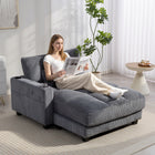 HOMCOM - Chaise lounge-lit surdimensionnée rembourrée 58 po - gris foncé-Profitez d’un espace généreux avec une assise extra-profonde conçue pour une détente totale 