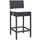 Modway - Lift Terrasse extérieure Tabouret de bar - Espresso Blanc - Ensemble de 2-Cadre en aluminium revêtu de poudre
