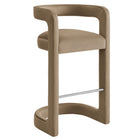 Modway - Winslow Performance Velvet Tabouret de bar - Taupe-Conception du dos du canon